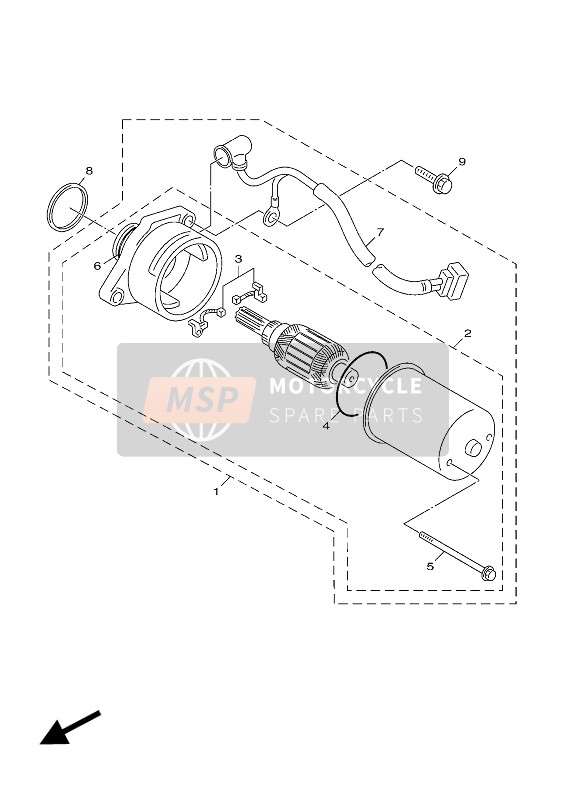 Yamaha AEROX 4 2018 Startend Motor 4 voor een 2018 Yamaha AEROX 4